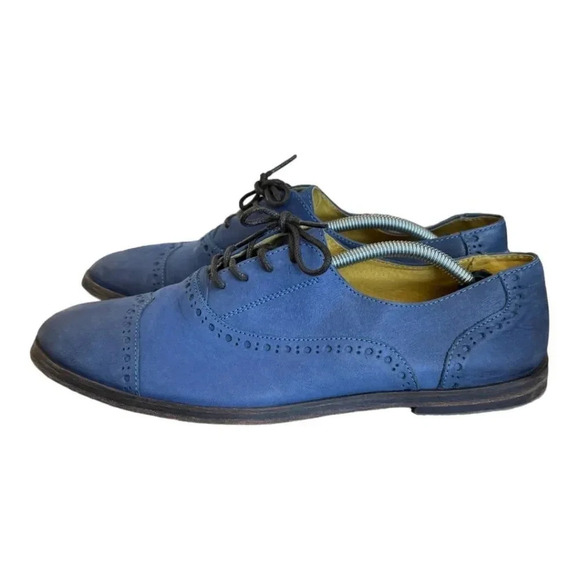 Kickers Blue Brogue Flats - Picture 4 of 12
